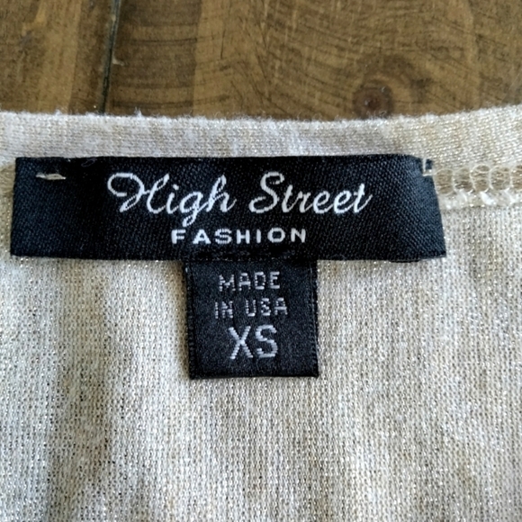 High Street Fashion Gold Long Ruched Sleeve Scoop Neck Tunic Sz XS - Picture 4 of 7